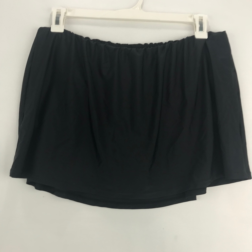Island Escape Swim Skirt Attached Bikini Black 20W